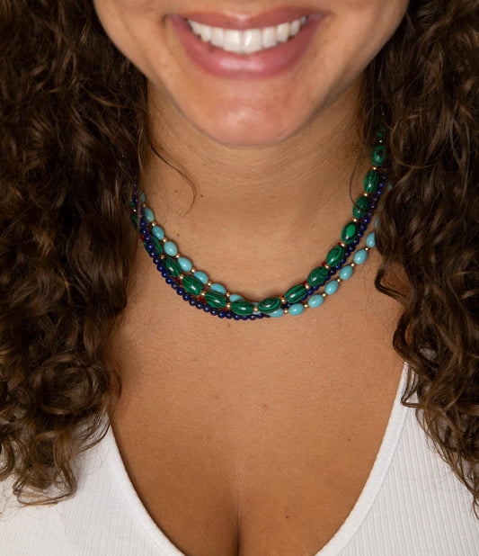 Scarsdale Multi Stone Colorful Statement Necklace
