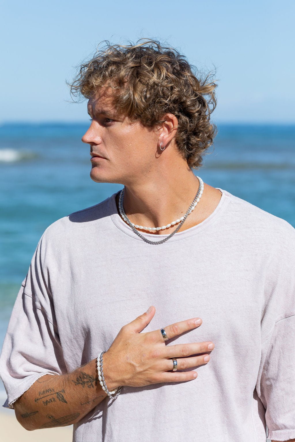 Single Unisex Men's Silver Hoop Earring - Kaholo