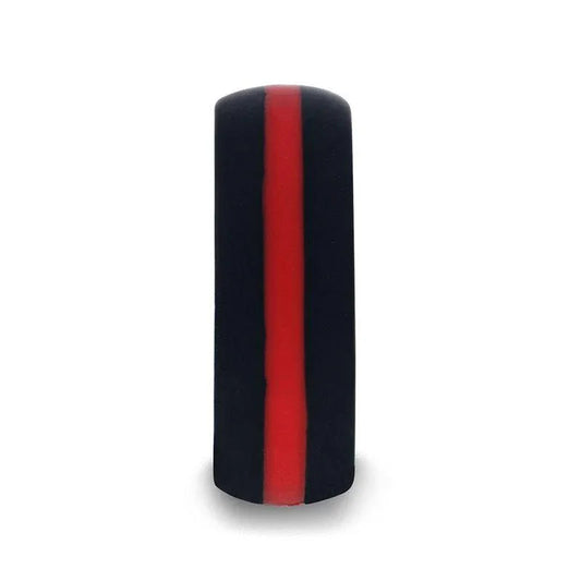 ZARIA Matte Black Men's Silicone Ring With Vibrant Red Colored Inlay - 8mm
