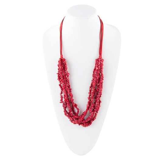Six Strand Red Magnesite Necklace