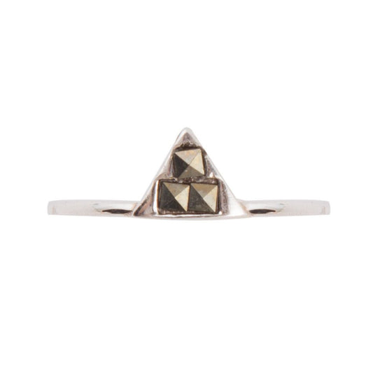 Stackable Marcasite and Sterling Silver Pyramid Ring