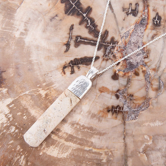 Straightaway African Opal Pendant Necklace