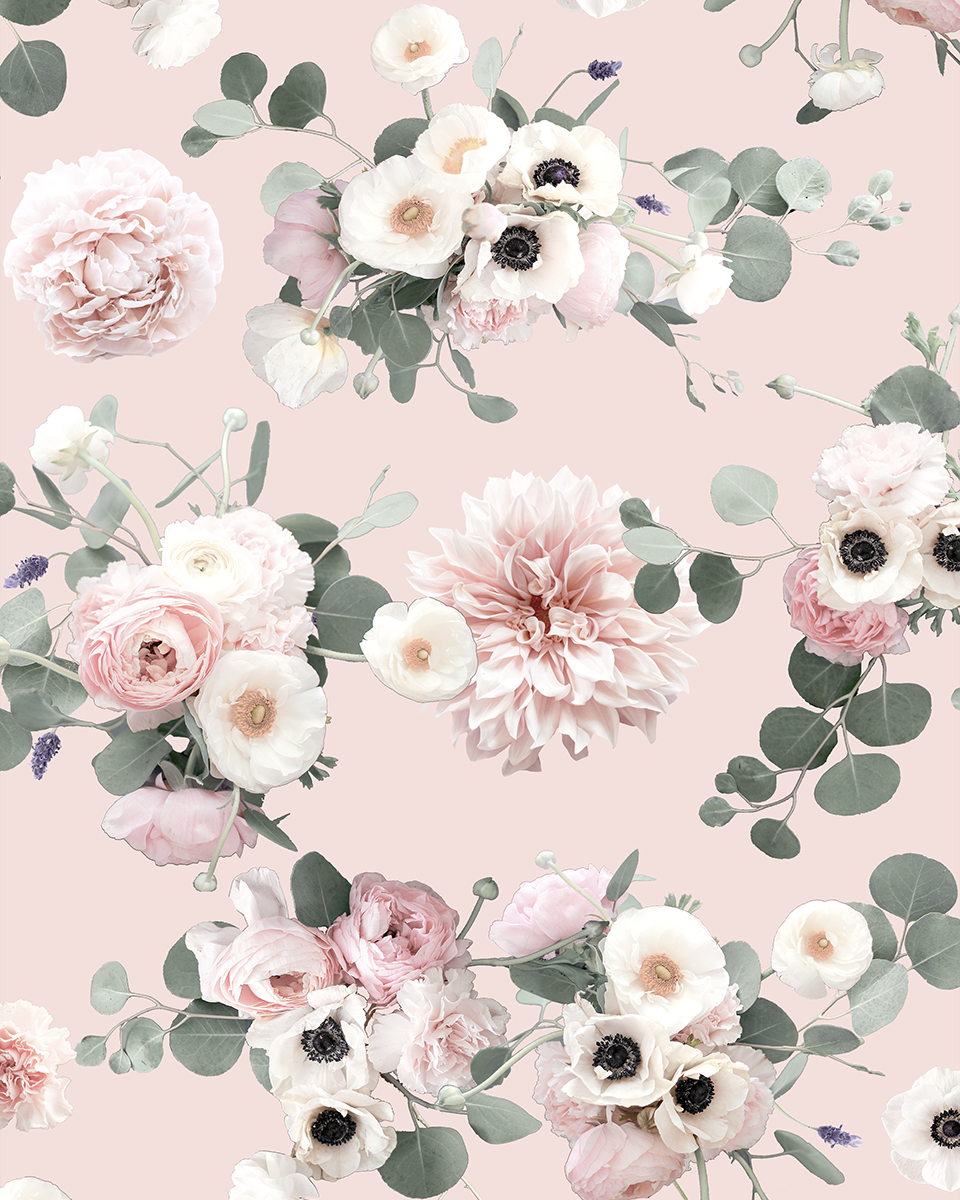 Sunrise Floral Wallpaper, blush