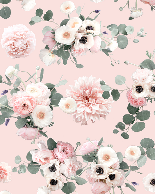 Sunrise Floral Wallpaper, blush