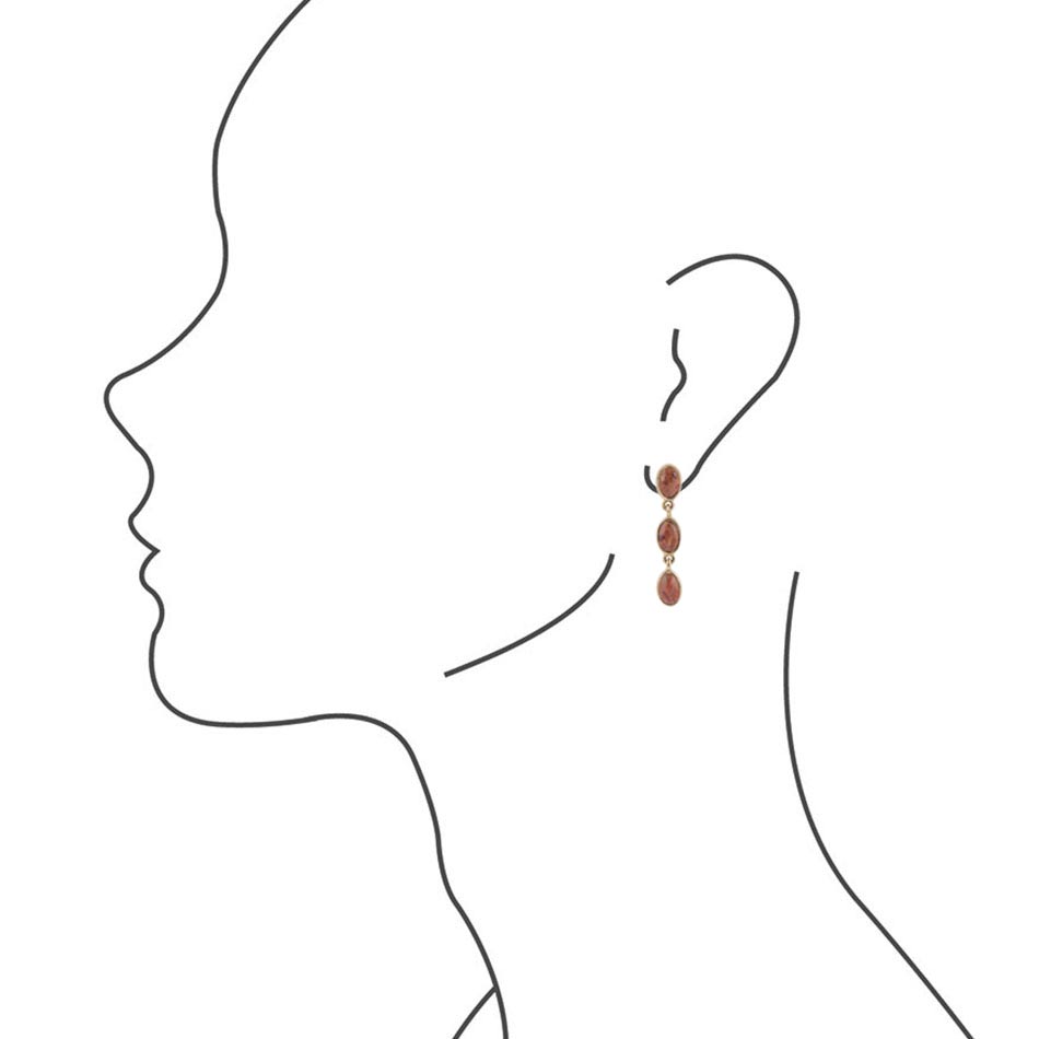 Three Times the Orange Sponge Coral Golden Drop Earrings