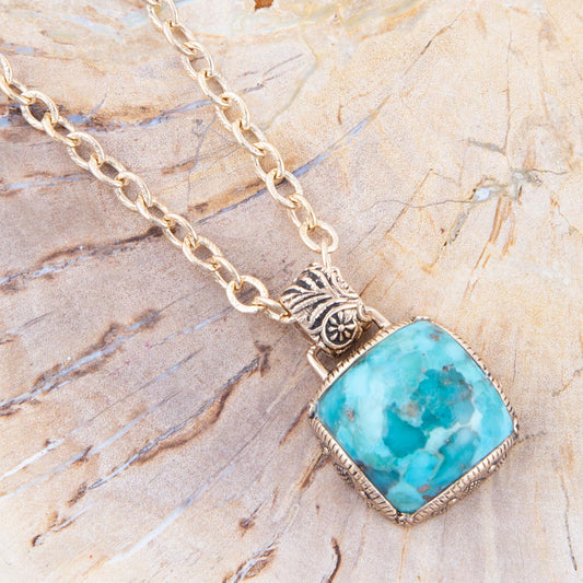 Three Turquoise Stone Necklace