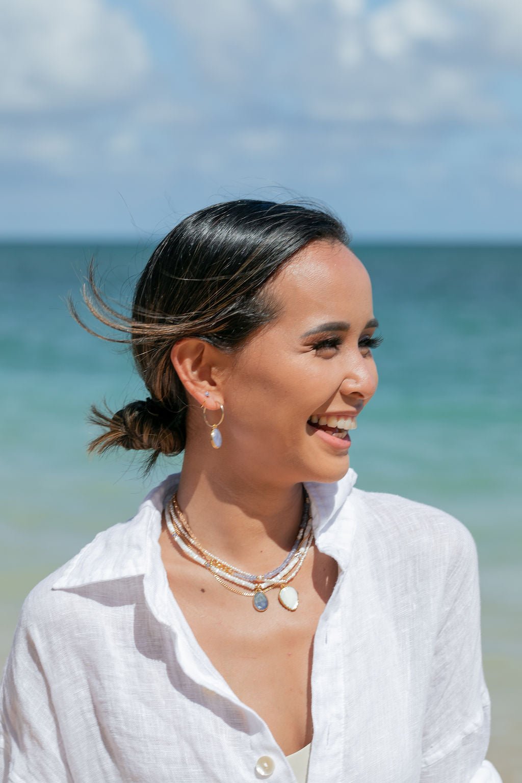 Sale - Tiny Open Tanzanite Hoop Earrings - Maka'alohi