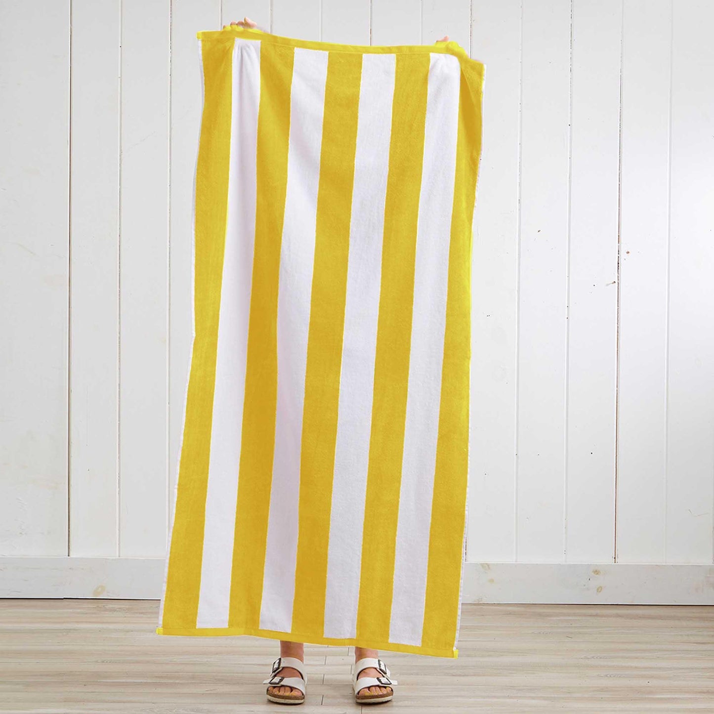 Cotton Velour Cabana Stripe Beach Towel - Novia Collection