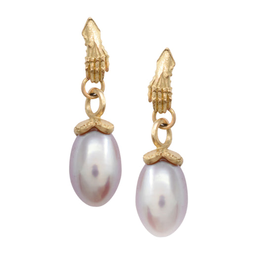 Treasury Earrings with Metallic Pink Pearls