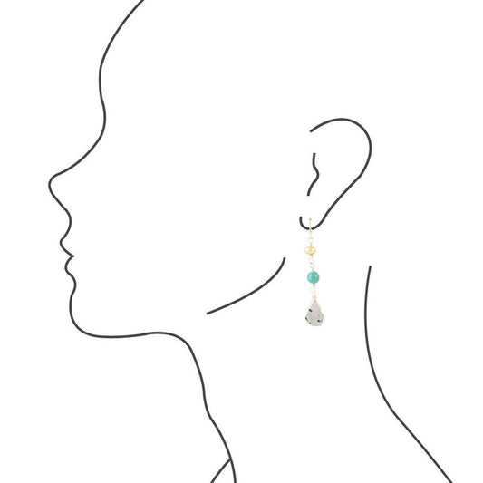 Turquoise Labradorite Elongated Earrings