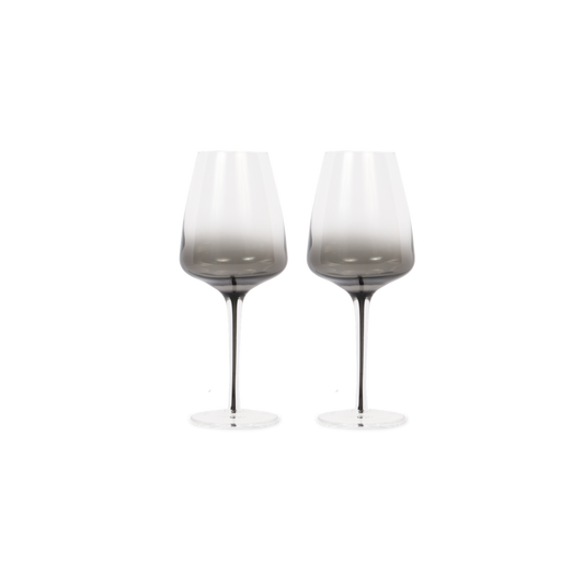 Dark Smoke Stem White Wine Glasses (Set of Two)