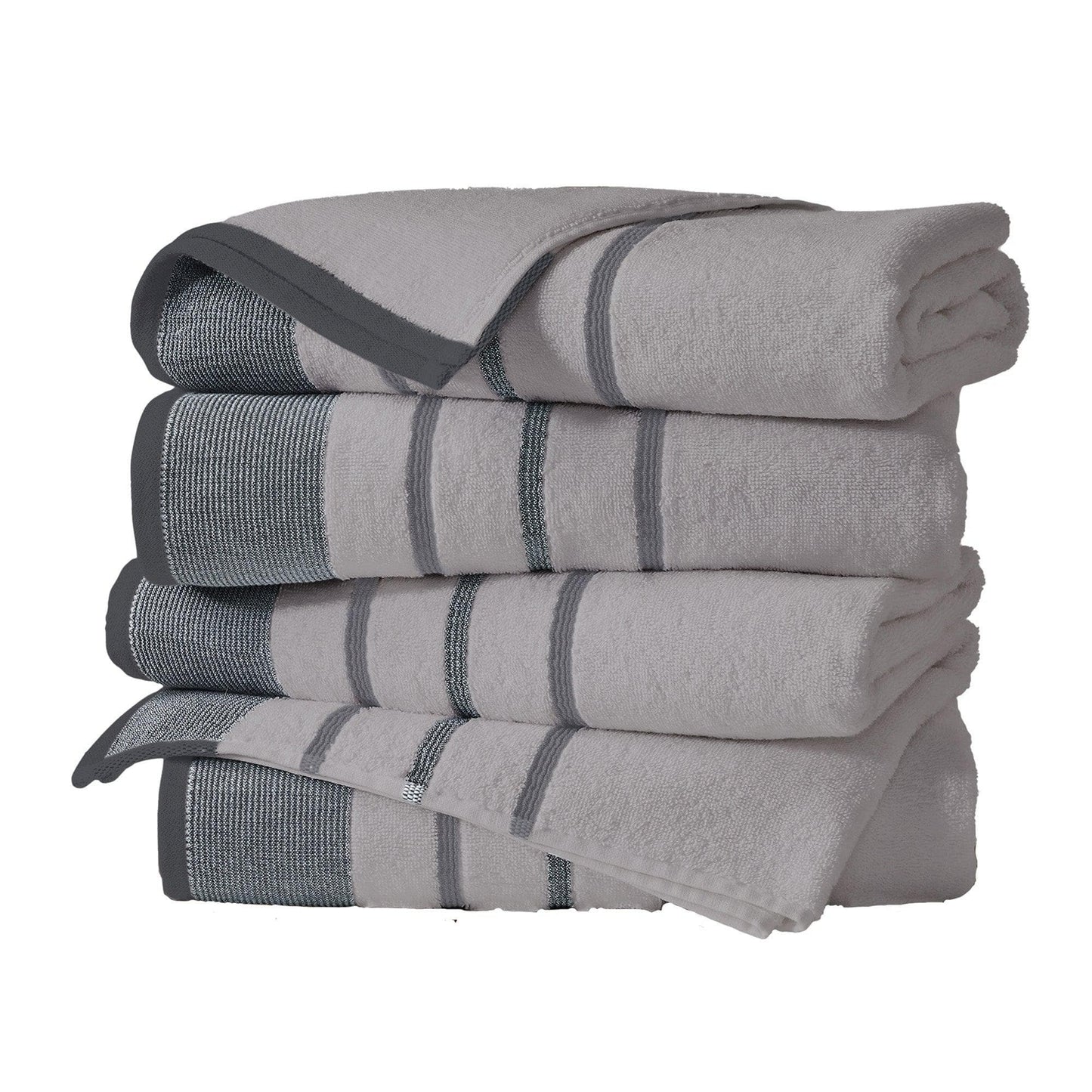 Decorative Cotton Stripe Bath Towel Set - Noelle Collection