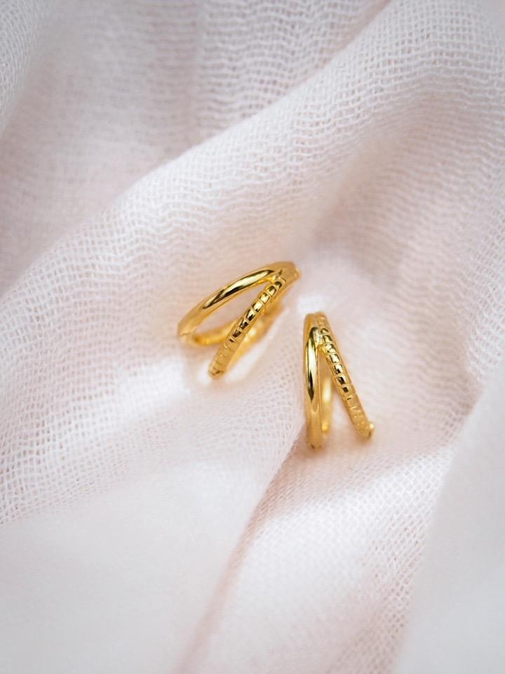 Vermeil Double Hoop Earring - Alana
