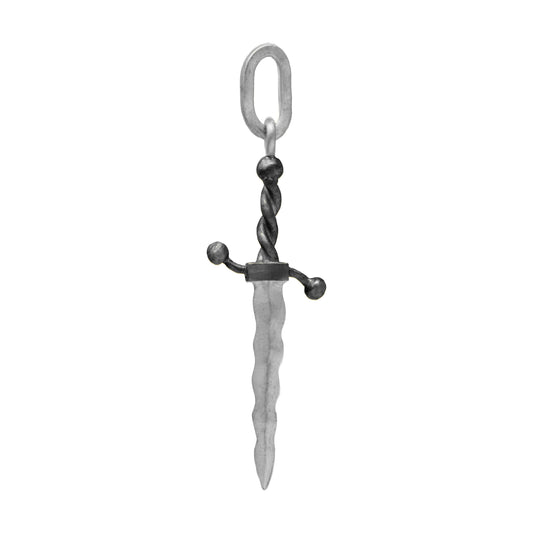 Wavy Dagger Hoop Charm