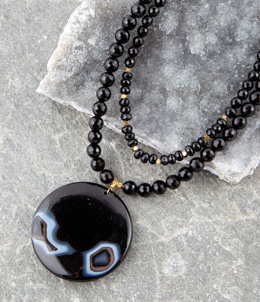 Xavier Black Onyx Pendant Necklace