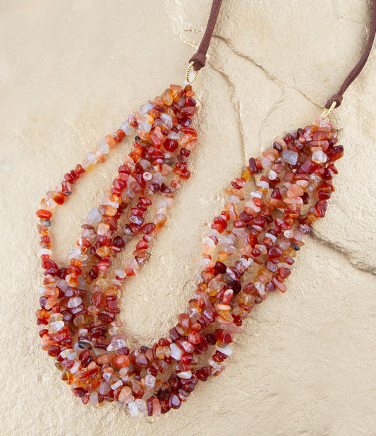 Xavier Carnelian Multi-Strand Necklace