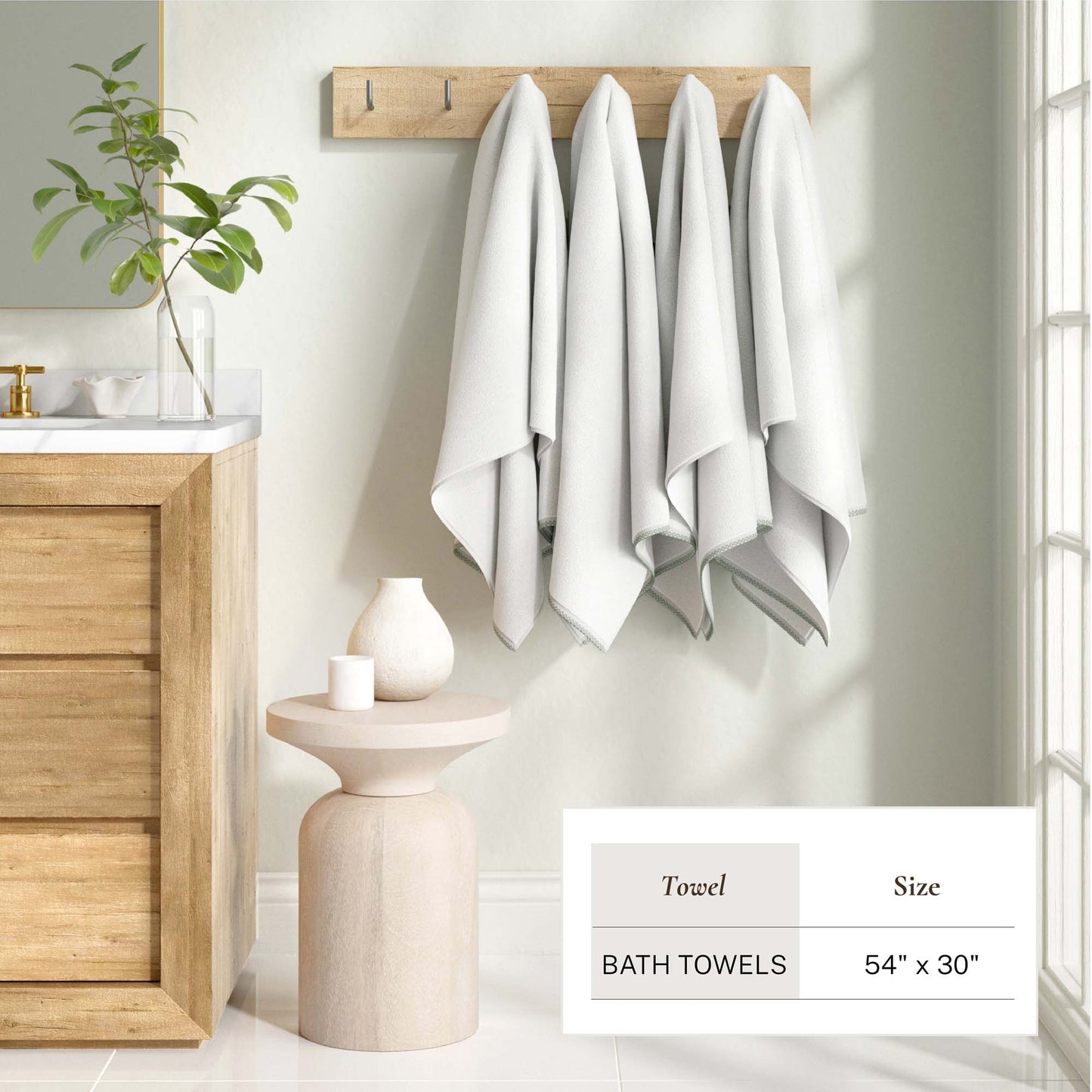 Cotton Border-Stitched 6-Piece Towel Set - Valery Collection