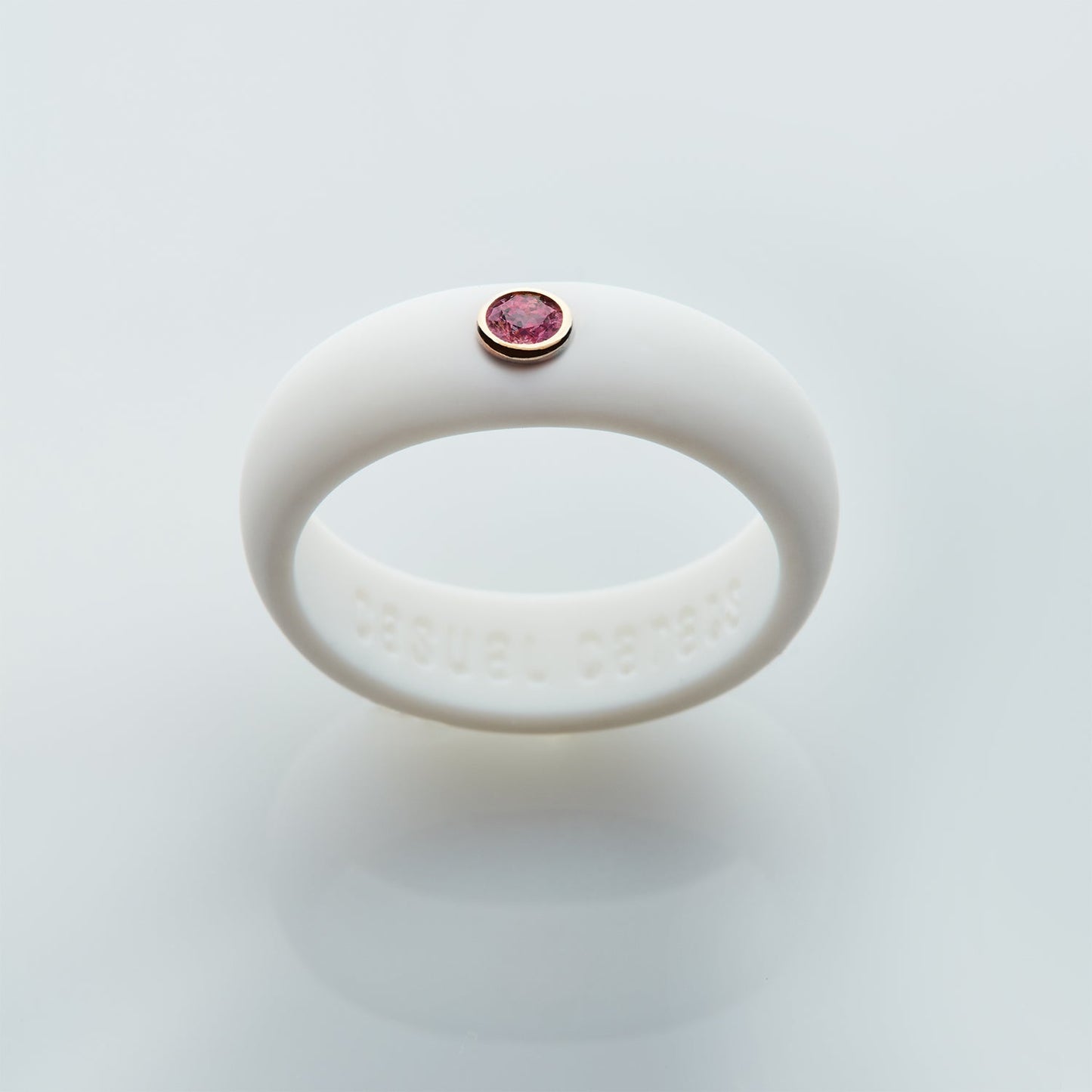 October - Pink Tourmaline Silicone Ring