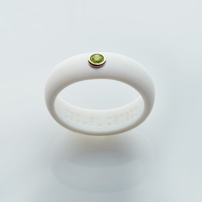 August - Peridot Silicone Ring