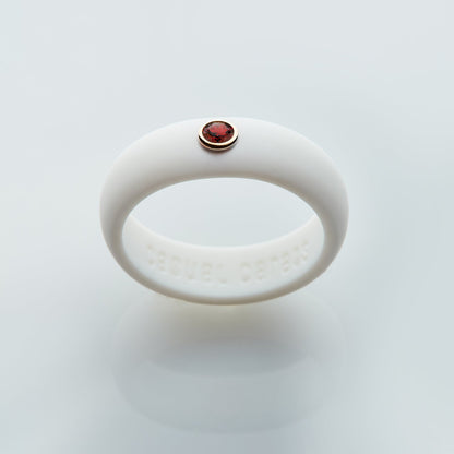 January - Garnet Silicone Ring