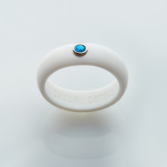 November - Blue Topaz Silicone Ring