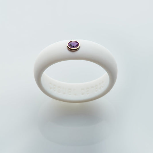 February - Amethyst Silicone Ring