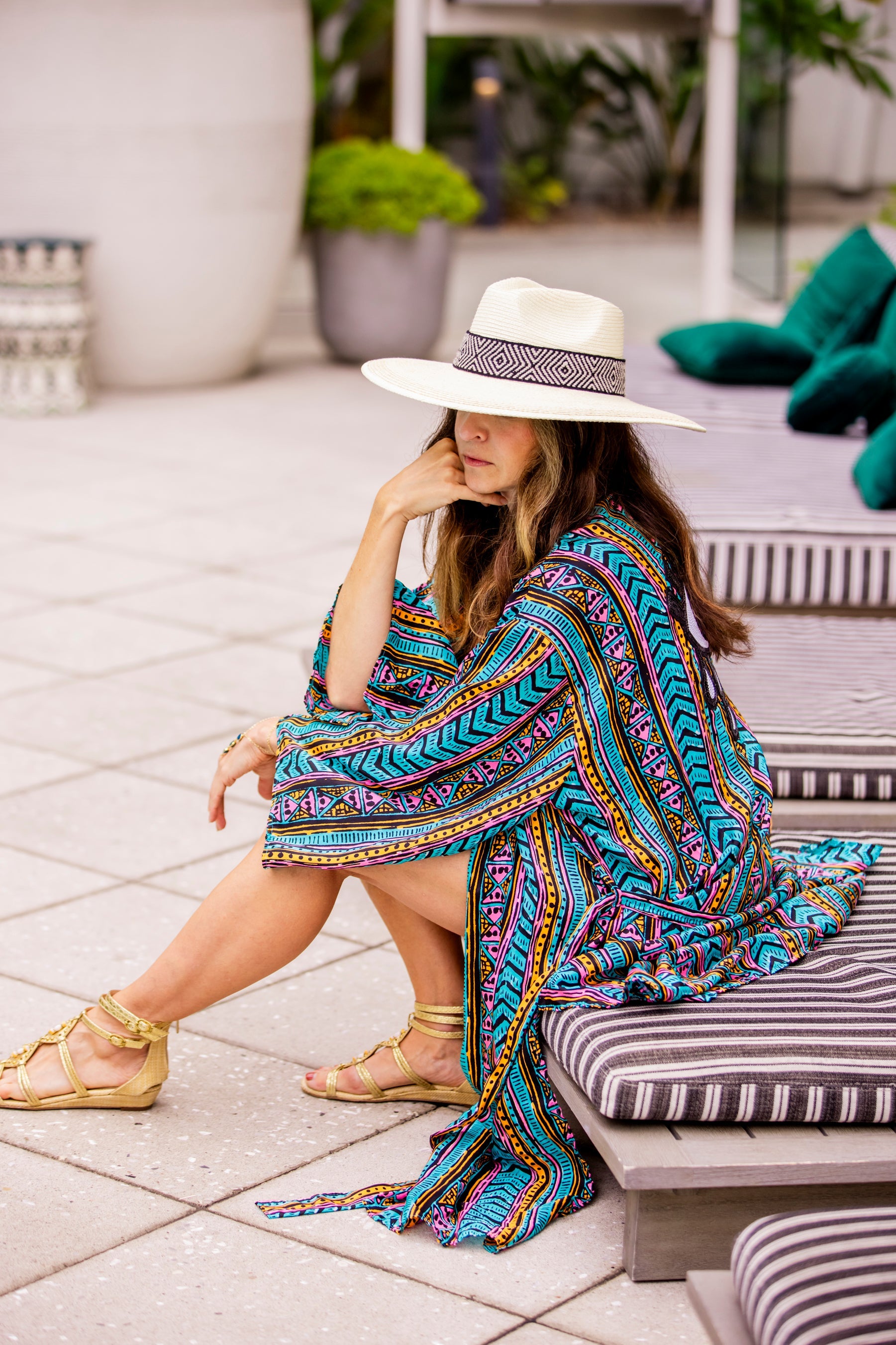 Western White Palm Leaf Straw Hat