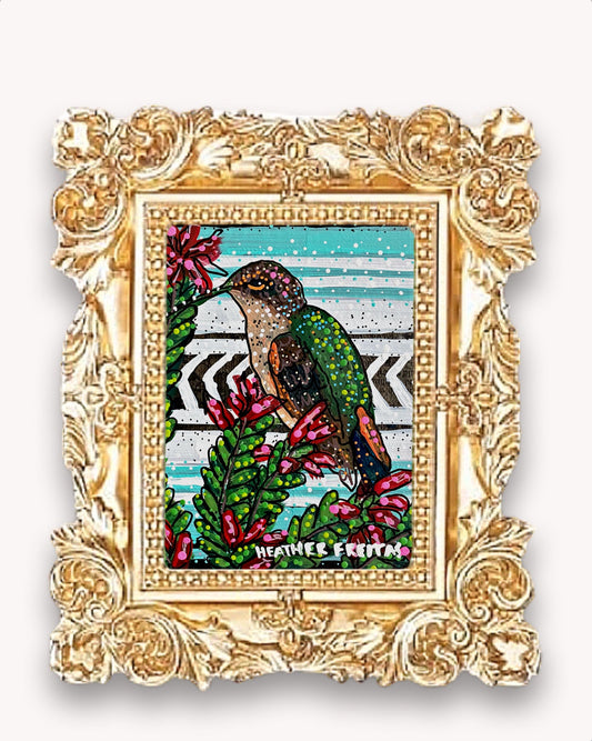 Ocotillo Hummingbird Framed Magnet ( Small )