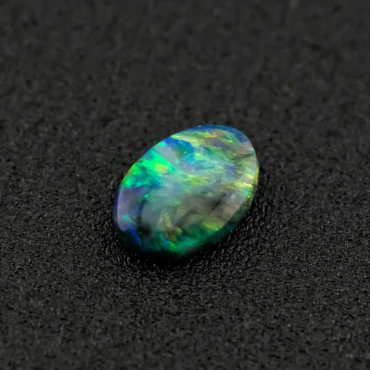 Rare Two Sides Galaxy Natural Australian Black Opal Loose Gemstone 0.53ct