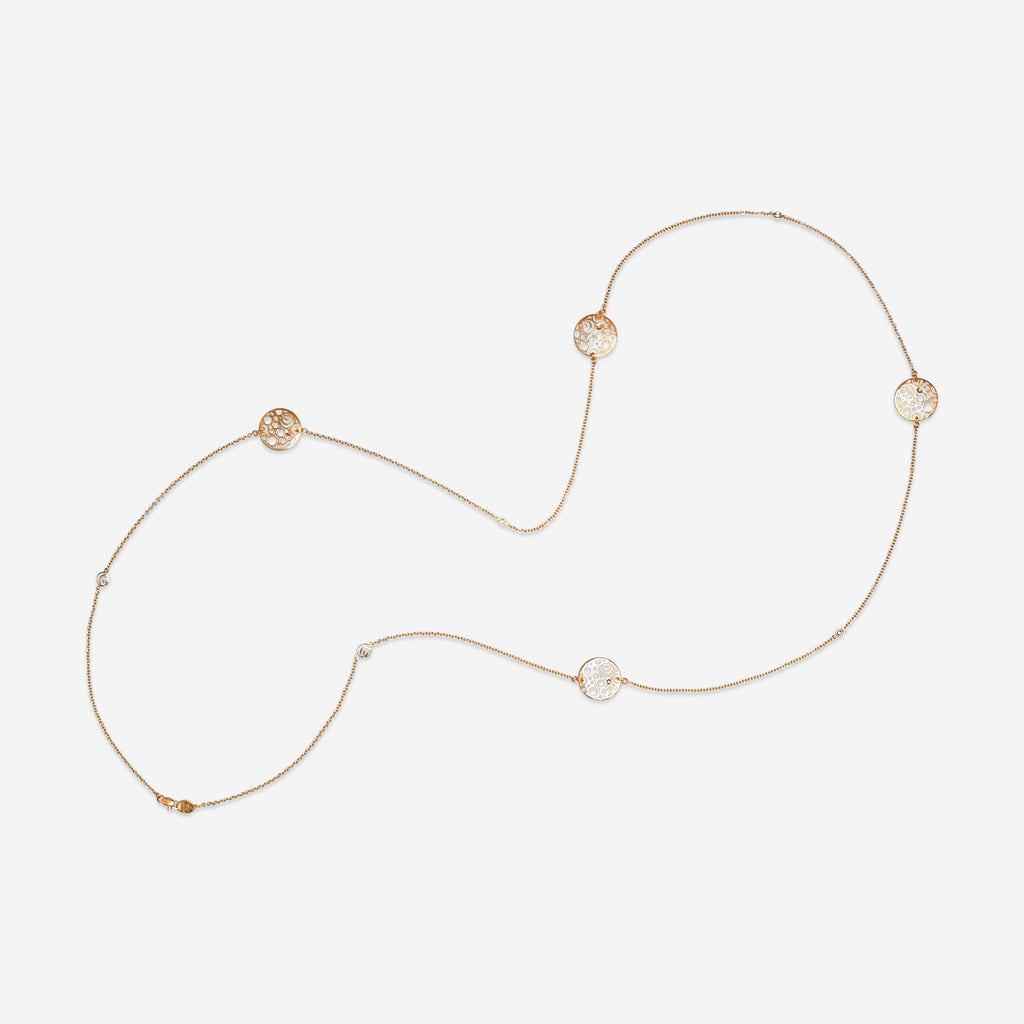 Damiani Damianissima 18K Rose Gold Diamond Station Necklace 20058630