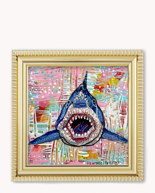 Pastel Great White Framed Magnet ( Medium )