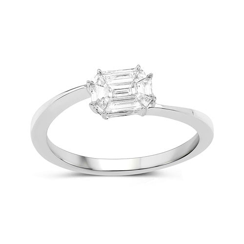 0.33 Carat Genuine White Diamond 18K White Gold Ring (F-G Color, VVS-VS Clarity)