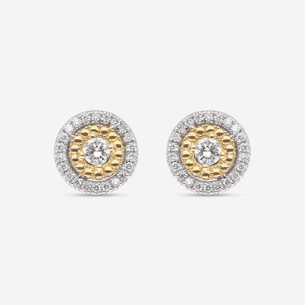 Roberto Coin Siena 18K Yellow & White Gold Diamond Large Dot Stud Earrings 111479AVERX0
