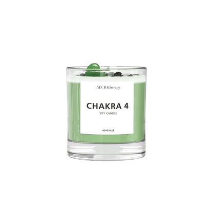 Chakra 4 Soy Candle with Aventurine Gemstones