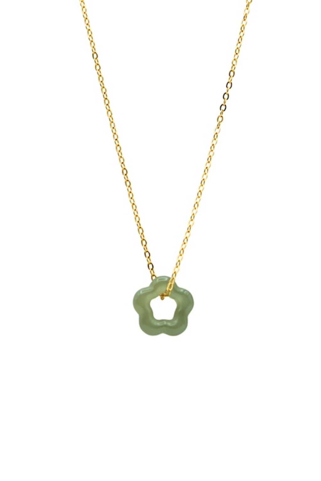 Plum Blossom — Green Jade Pendant Necklace