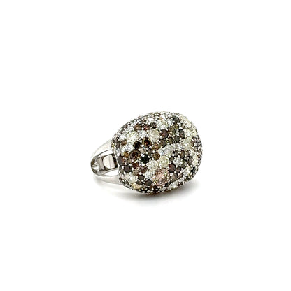 Brown & Cognac Bubble Diamond Ring