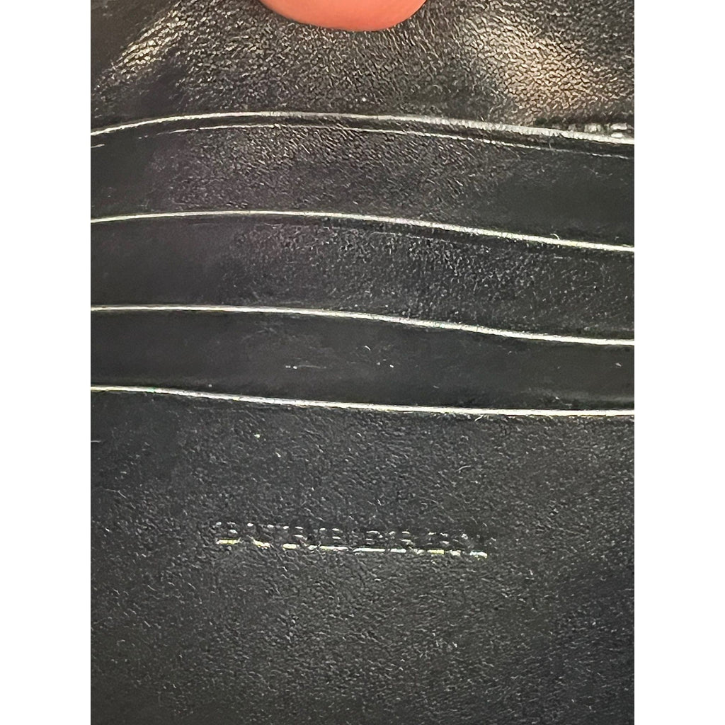 Burberry Signature Grain Leather Check Embossed Langley Black Crossbody