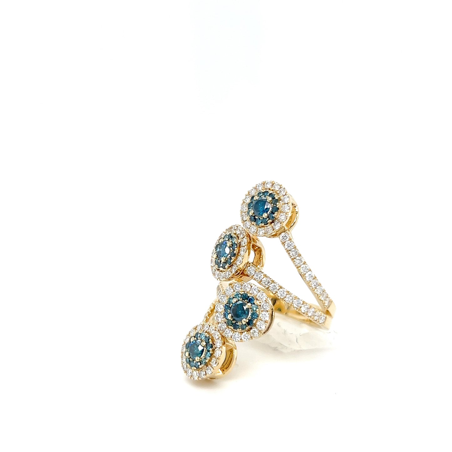 Blue & White Diamond Ring