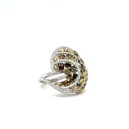 Cognac & Yellow "Sandstorm" Diamond Ring