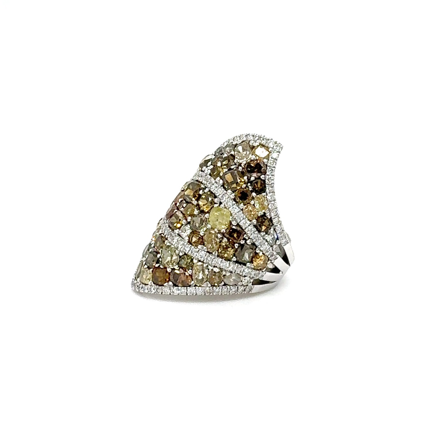 Multi Tone Cognac & Yellow Diamond Ring