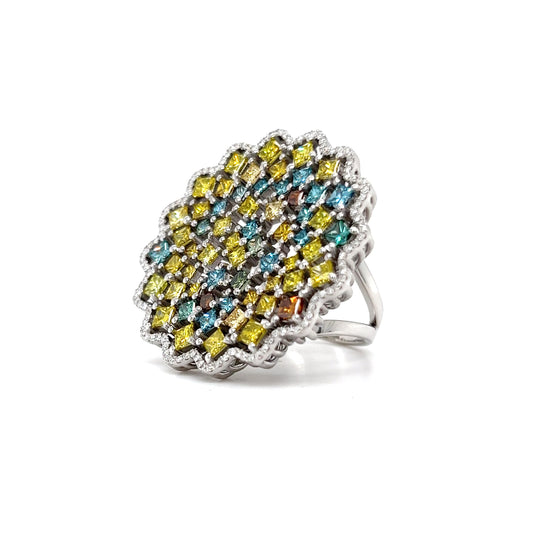 Multi Color Diamond Cocktail Ring