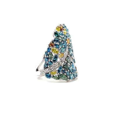 Blue Diamond Cocktail Ring