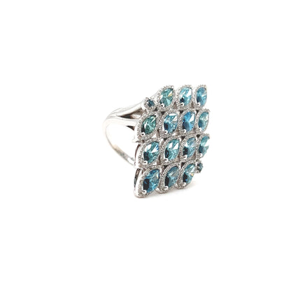 Blue Diamond Statement Ring