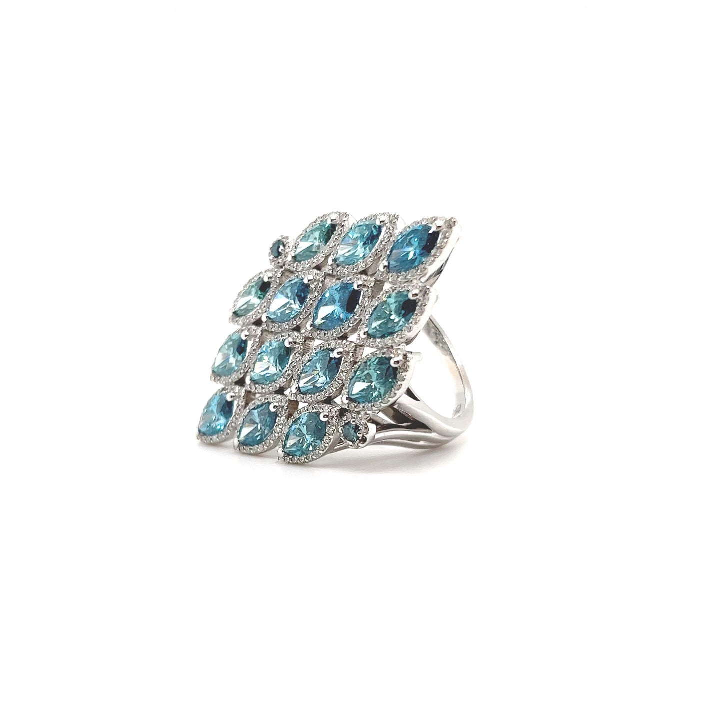 Blue Diamond Statement Ring