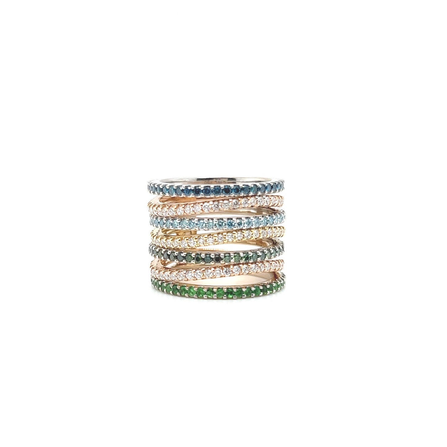 Colored Diamond Stack Ring