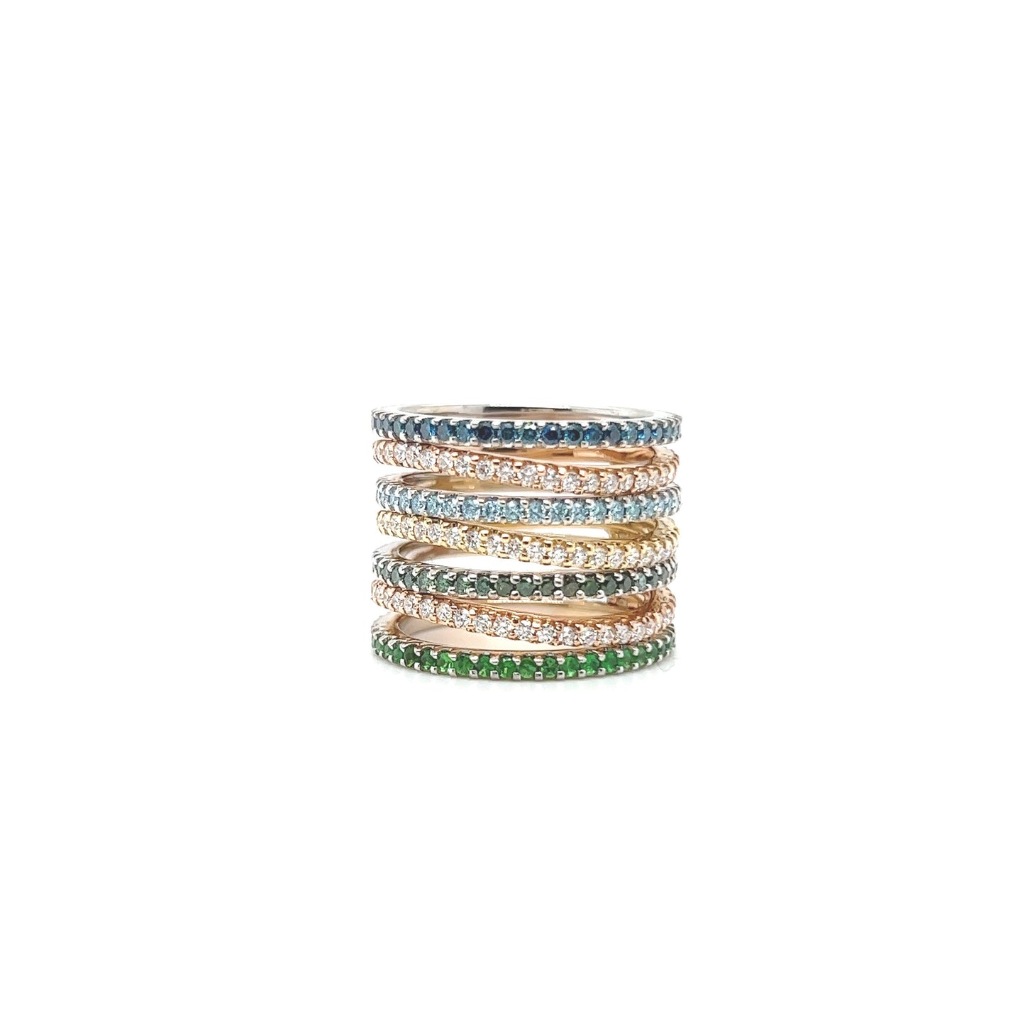 Colored Diamond Stack Ring