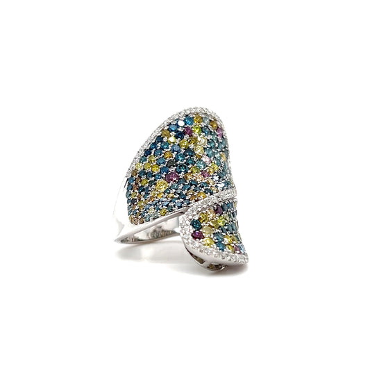 Multi Color Diamond Wrap-Around Ring