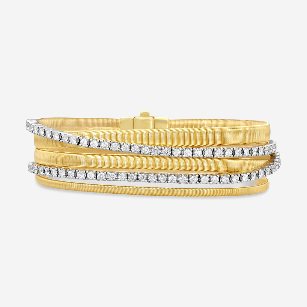 Marco Bicego Masai 18K Yellow Gold Diamond Pave 5-Strand Coli Tennis Bracelet BG745-L_B_YW_M5