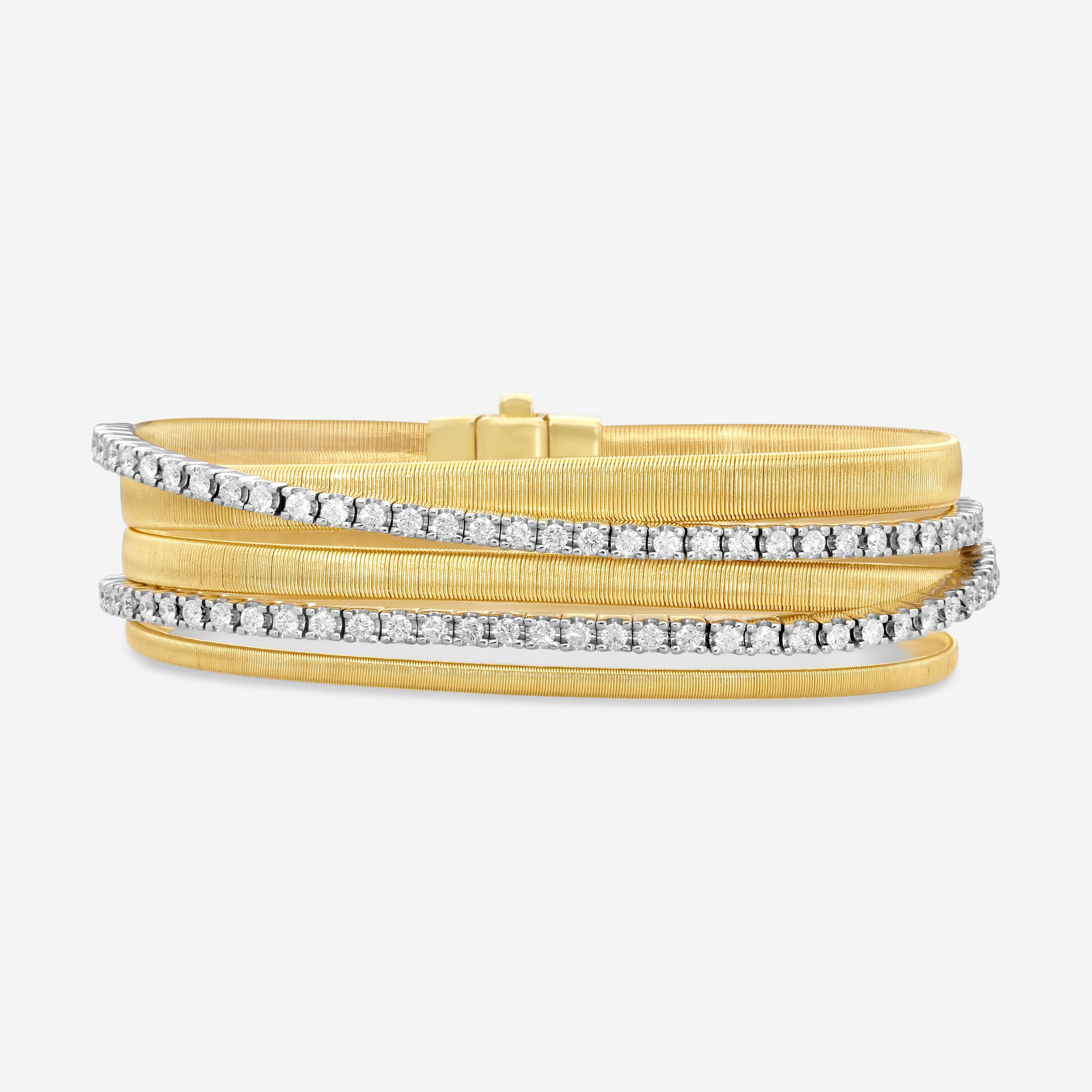 Marco Bicego Masai 18K Yellow Gold Diamond Pave 5-Strand Coli Tennis Bracelet BG745-L_B_YW_M5