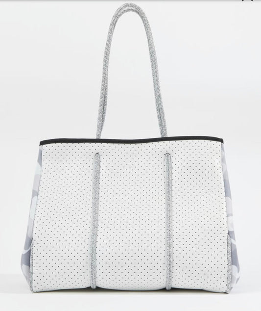 Summer Tote White Gray Camo